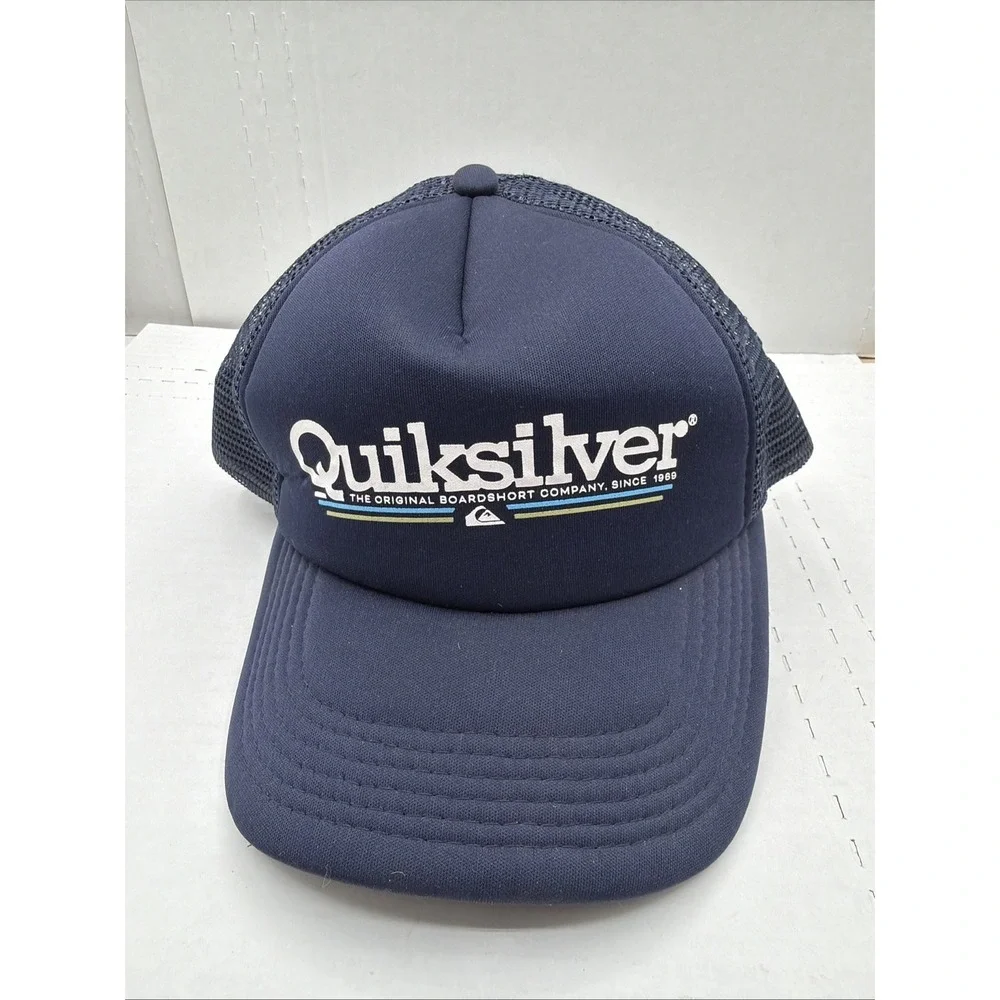 Quiksilver Trucker Cap Snapback Boys 50 cm Mesh Blue Hat Surfer Beach NWOT - Picture 2 of 12